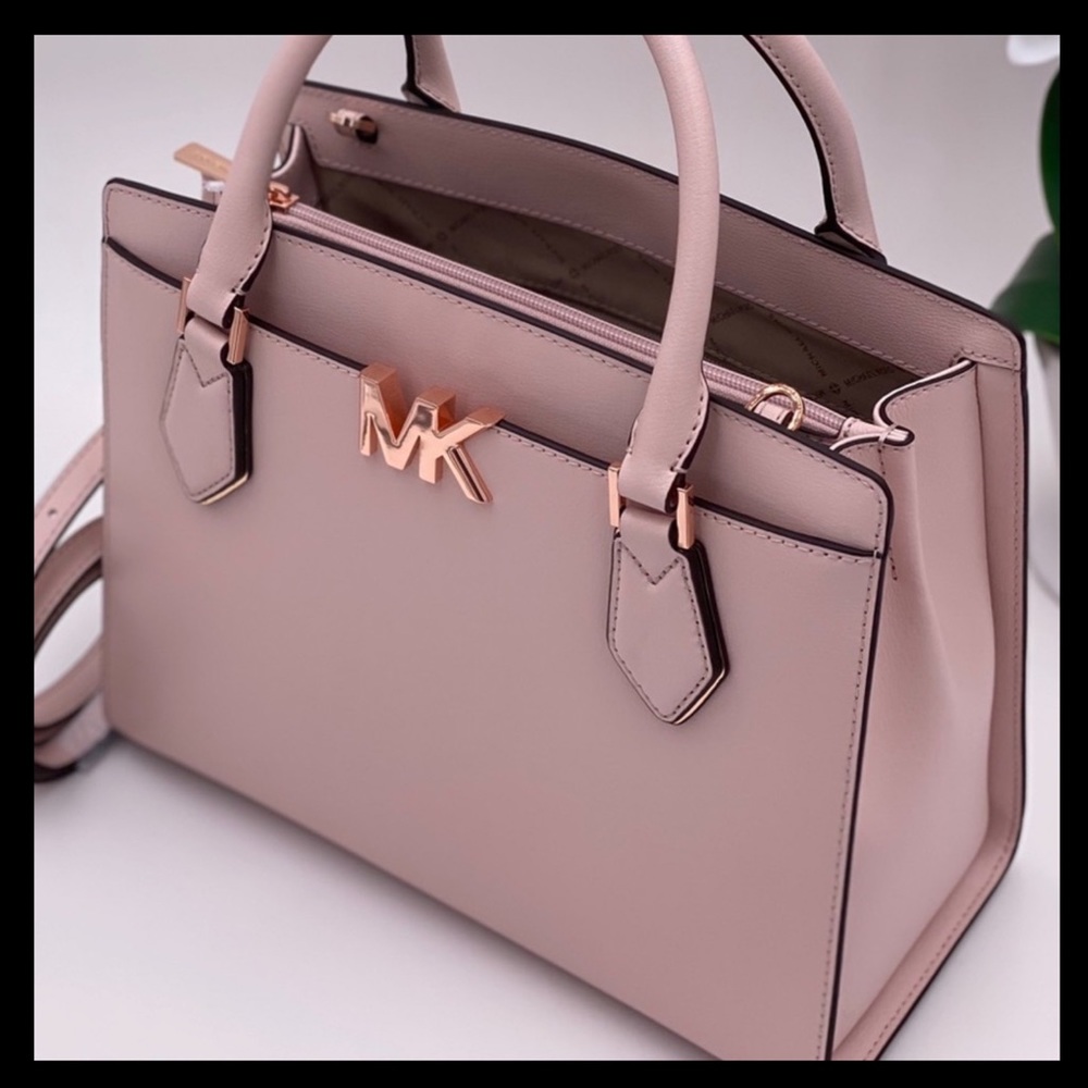 MICHAEL KORS Mott Large Satchel Color: Pink (Powder Blush) - Picture 2 of 16